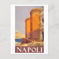 Naples (Napoli) Vintage Travel Poster Postcard