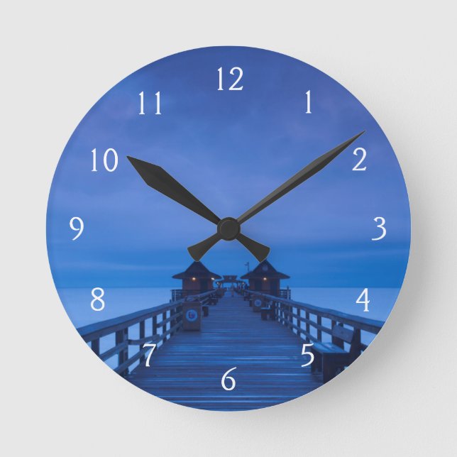 Naples Pier, dawn Round Clock (Front)