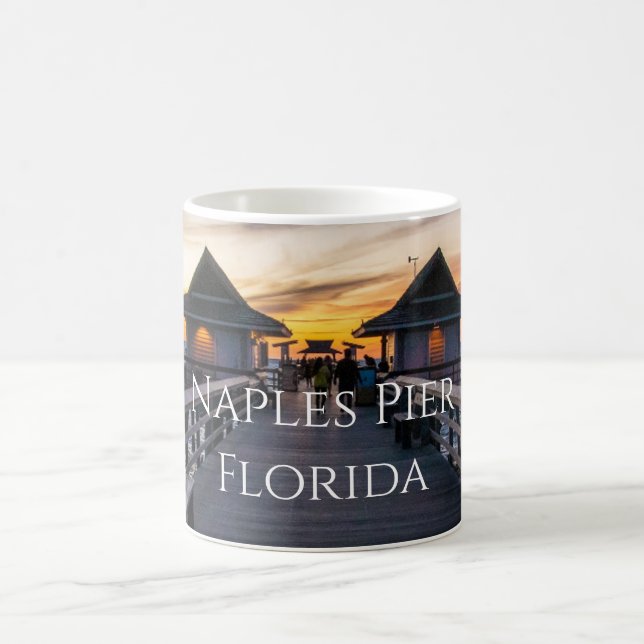 Naples Pier Florida Beach Ocean Novelty Coffee Mug (Center)