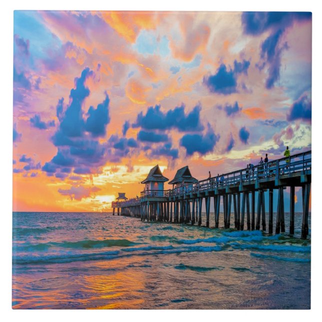 Naples Pier, Florida Tile (Front)