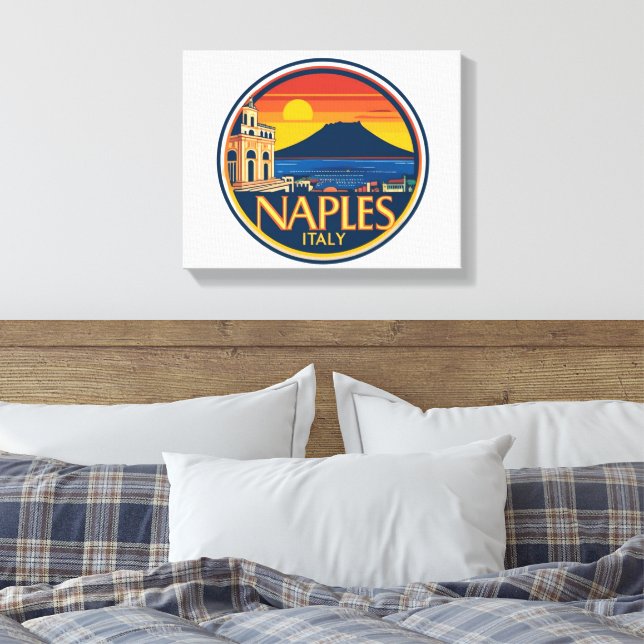 Naples Skyline 1 Magnet Canvas Print (Insitu(Bedroom))