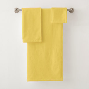 Naples Yellow Solid Colour Bath Towel Set