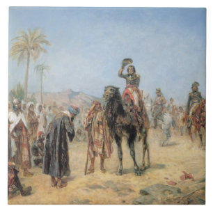 Napoleon Arriving at an Egyptian Oasis (oil on can Tile