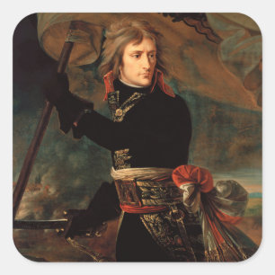 Napoleon Bonaparte at Bridge in Battle of Arcole Square Sticker