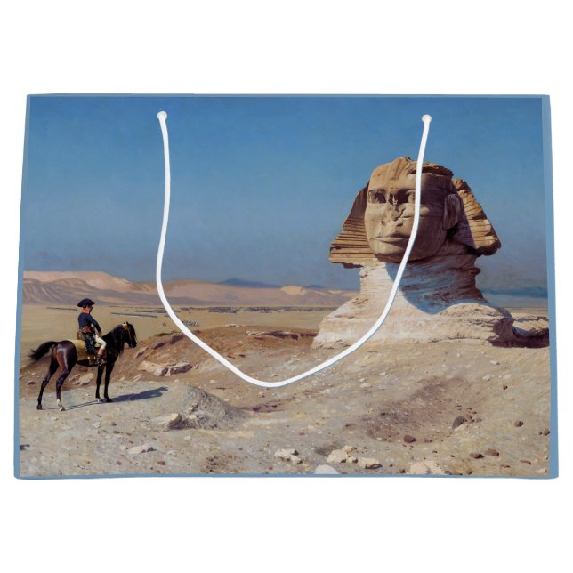 Napoleon Bonaparte Before the Sphinx (by Gérôme) Large Gift Bag (Front)
