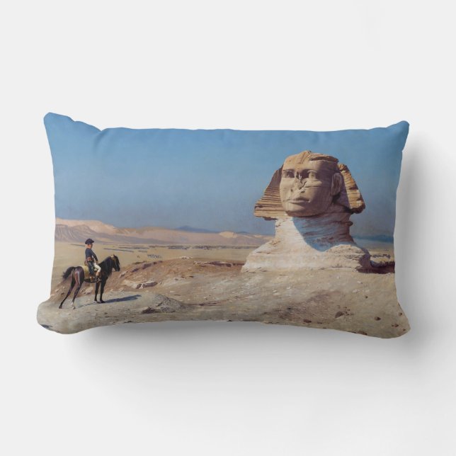 Napoleon Bonaparte Before the Sphinx (by Gérôme) Lumbar Cushion (Front)