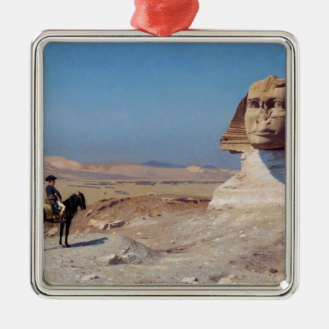 Napoleon Bonaparte Before the Sphinx (by Gérôme) Metal Tree Decoration (Front)