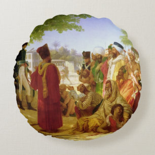 Napoleon Bonaparte Pardoning the Rebels Round Cushion