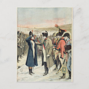 Napoleon Bonaparte  presenting the female Postcard