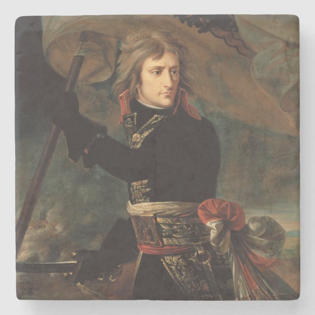 Napoleon Bonaparte's Rally at the Battle of Arcole Stone Coaster (Front)