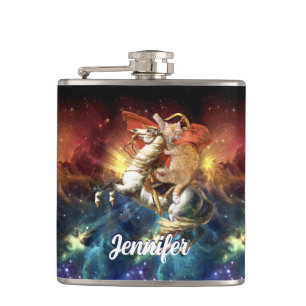 Napoleon Cat in Space                              Hip Flask
