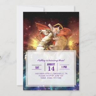 Napoleon Cat in Space Invitation