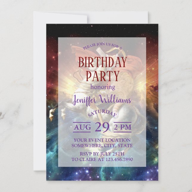 Napoleon Cat in Space                              Invitation (Front)