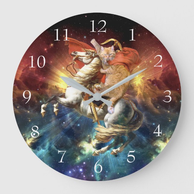 Napoleon Cat in Space                              Large Clock (Front)
