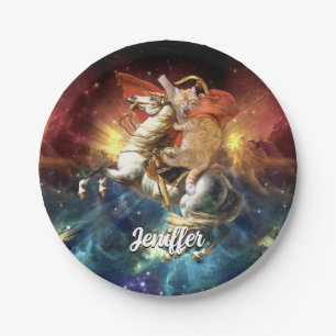 Napoleon Cat in Space Paper Plate
