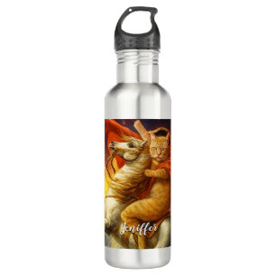 Napoleon Cat Riding Horse Through Galaxy           710 Ml Water Bottle