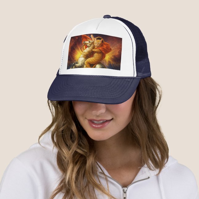 Napoleon Cat Riding Horse Through Galaxy           Trucker Hat (In Situ)