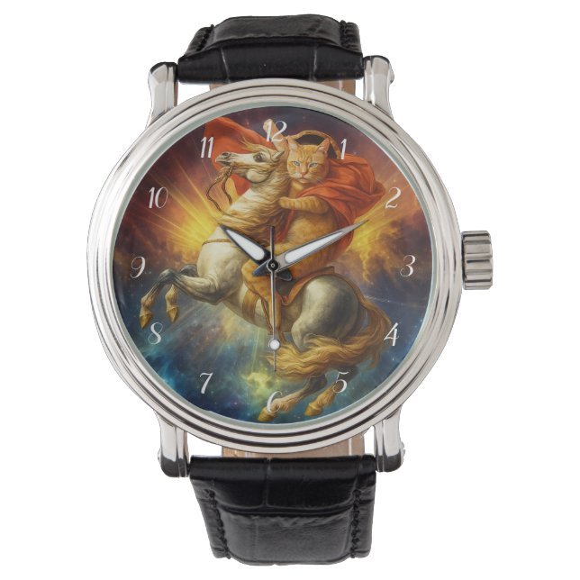 Napoleon Cat Riding Horse Through Galaxy           Watch (Front)