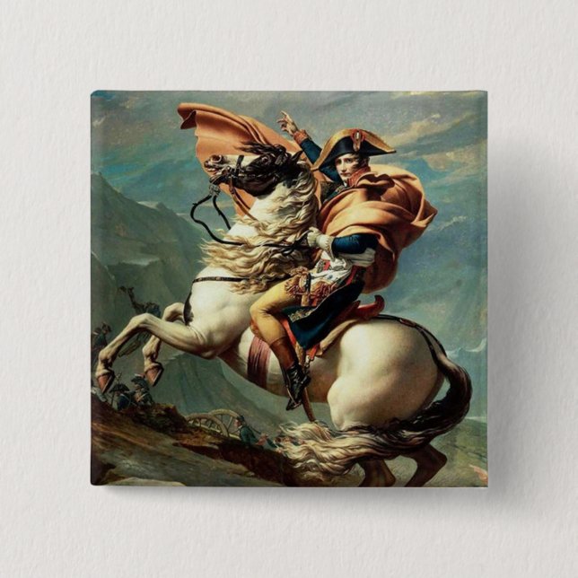 Napoleon Crossing the Alps 15 Cm Square Badge (Front)