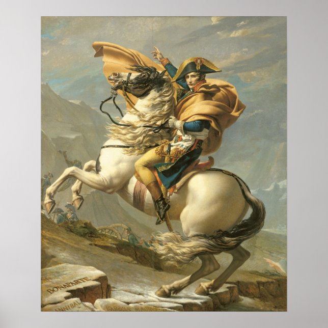 Napoleon Crossing the Alps at the St Bernard Poster (Front)