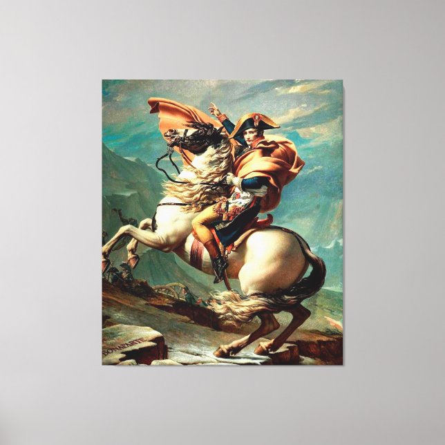 Napoleon Crossing the Alps by Jacques-Louis David Canvas Print (Front)