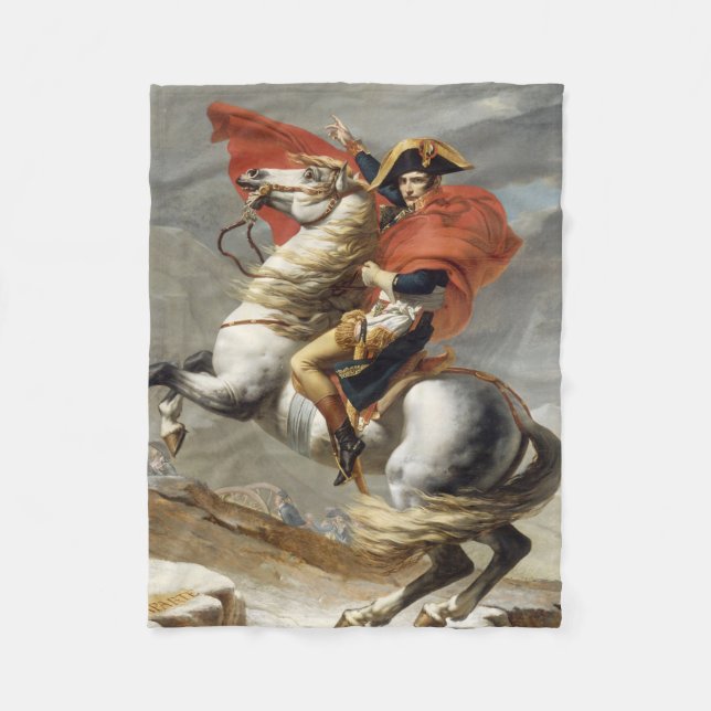 Napoleon Crossing the Alps by Jacques Louis David Fleece Blanket (Front)