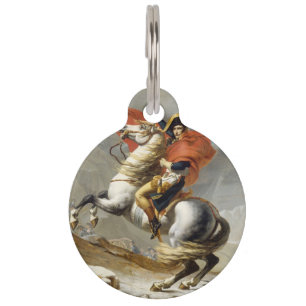 Napoleon Crossing the Alps by Jacques Louis David Pet Tag
