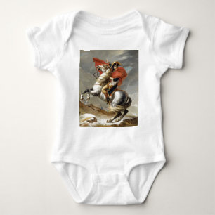 Napoleon Crossing the Alps - Jacques-Louis David Baby Bodysuit