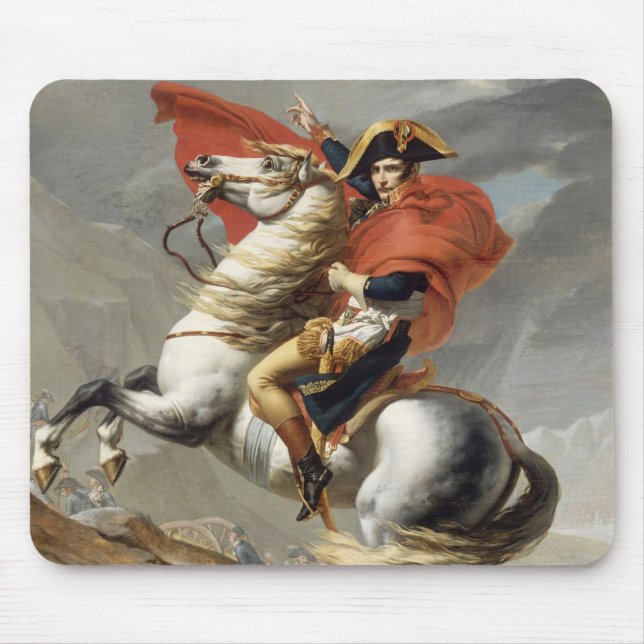 Napoleon Crossing the Alps - Jacques-Louis David Mouse Pad (Front)