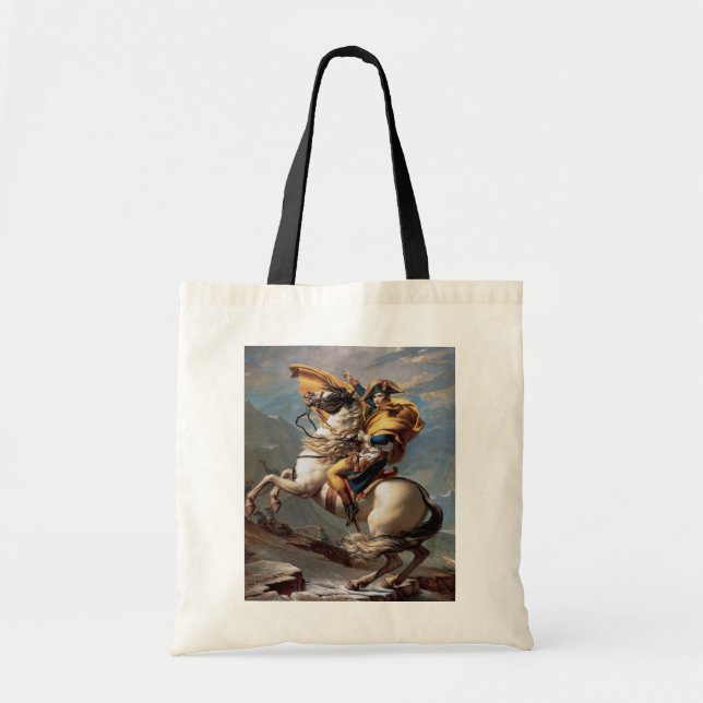 Napoleon Crossing the Alps, Jacques-Louis David Tote Bag (Front)