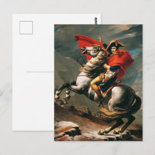 Napoleon Crossing the Alps Neoclassical Painting Postcard