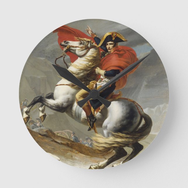 Napoleon Crossing the Grand Saint-Bernard Pass Round Clock (Front)