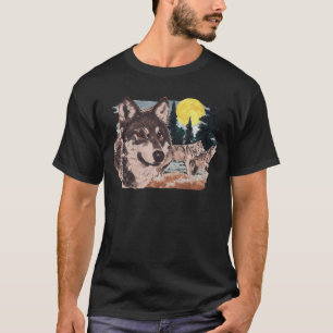 Napoleon Dynamite Movie Retro Wolf Nature Scene vi T-Shirt