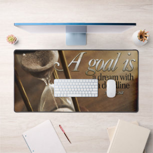 Napoleon Hill Inspirational Quote "A goal" Desk Mat