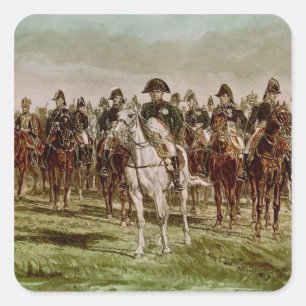 Napoleon I  and his Staff, c.1860 Square Sticker