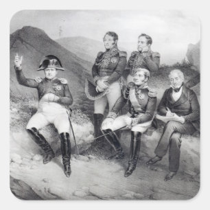 Napoleon I Dictating Memoirs to Emmanuel Las Square Sticker