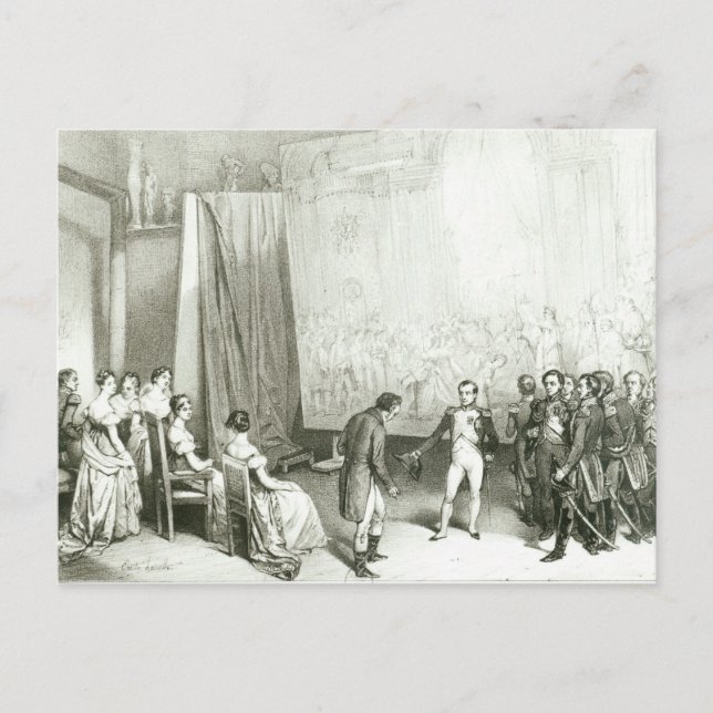 Napoleon I  Visiting the Studio of David Postcard (Front)