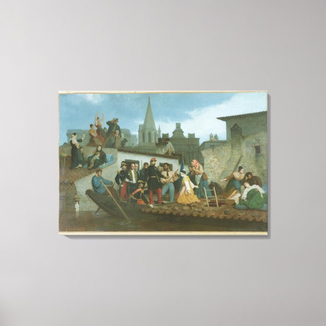 Napoleon III  Visiting Flood Victims of Canvas Print (Front)