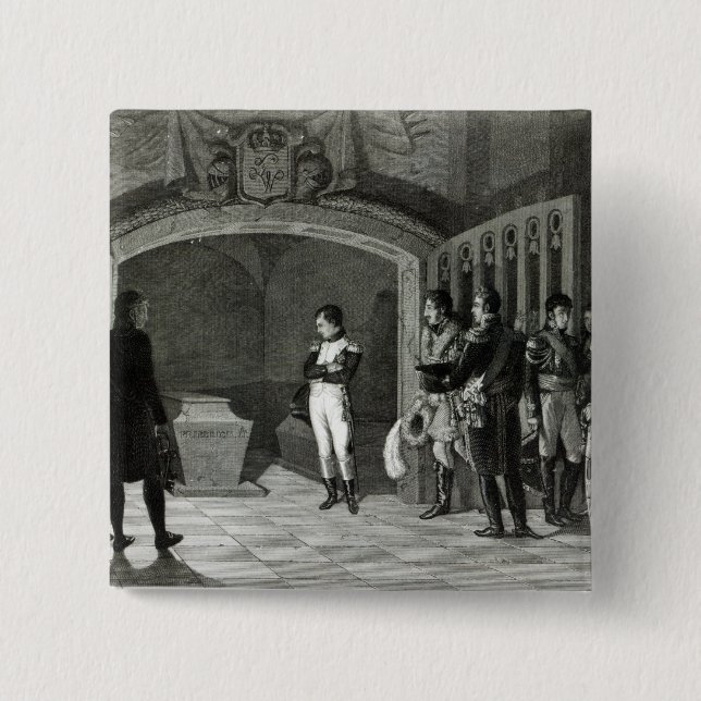 Napoleon Meditating before the Tomb 15 Cm Square Badge (Front)