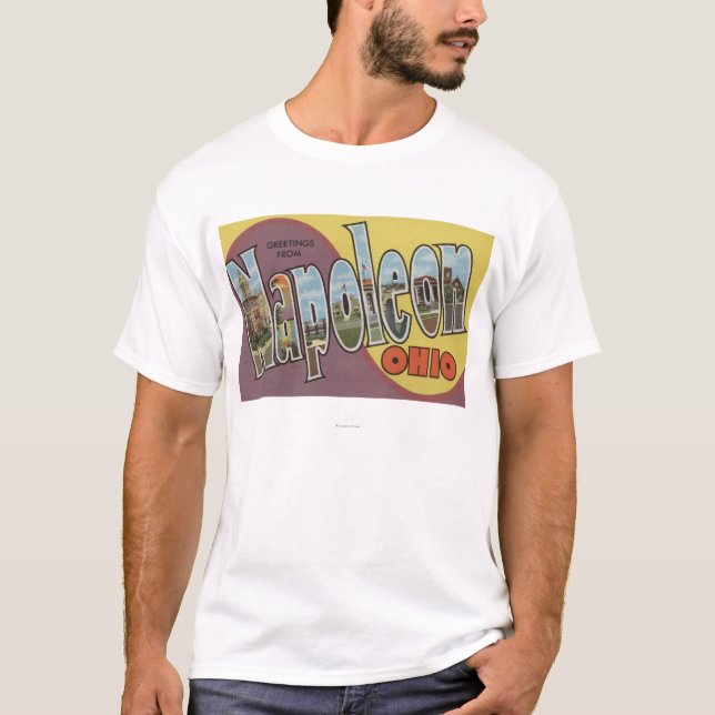 Napoleon, Ohio - Large Letter Scenes T-Shirt (Front)