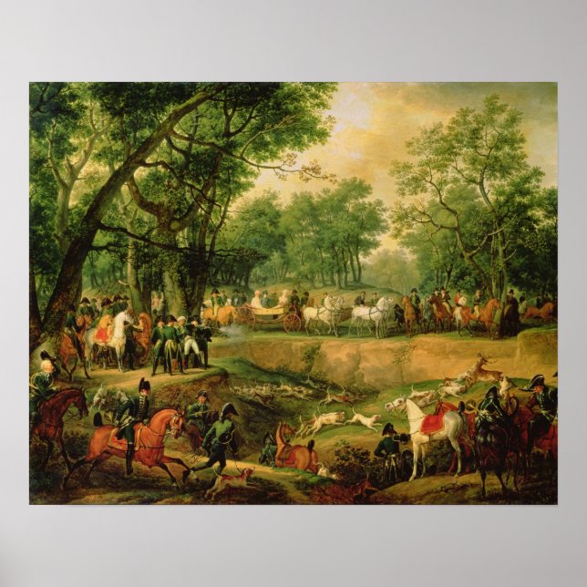 Napoleon on a hunt in the Compiegne Forest, 1811 Poster (Front)