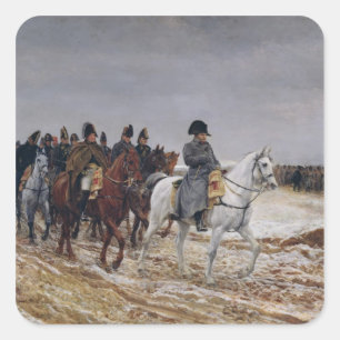 Napoleon on Campaign in 1814, 1864 Square Sticker