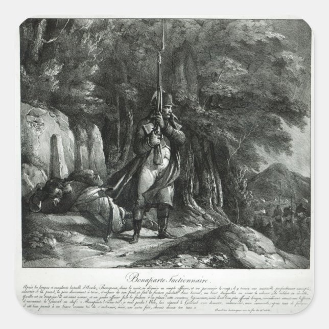 Napoleon on sentry duty square sticker (Front)