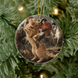 Napoleon Riding Giant Battle Cat                   Ceramic Tree Decoration