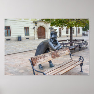 Napoleon Soldier Statue in Bratislava, Slovakia Poster