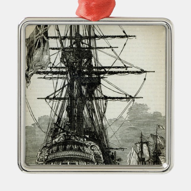 Napoleon surrendering to Captain Maitland Metal Tree Decoration (Front)