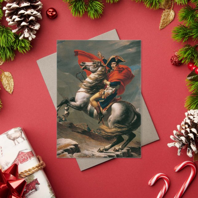 Napoleon with Horse, Battle of St. Bernard Pass Acrylic Invitations (Insitu (Holiday))