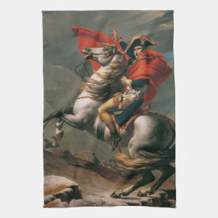 Napoleon with Horse, Battle of St. Bernard Pass Tea Towel