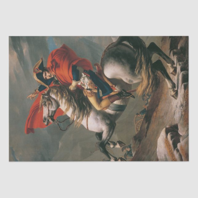 Napoleon with Horse, Battle of St. Bernard Pass Tissue Paper (Front)