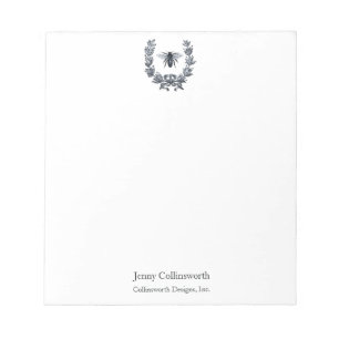 Napoleonic Bee And Laurel Wreath Vintage Image  Notepad